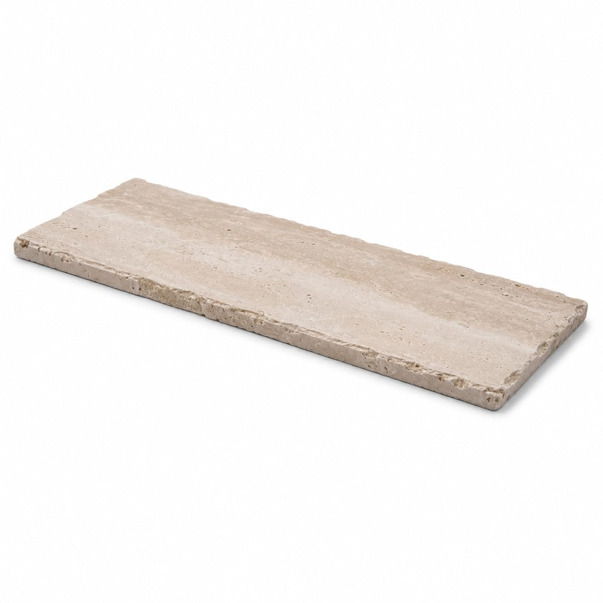 SIRIZEN-DIVING Natural Edge Travertine Jewelry Tray, Single 30 x 15 cm Slab – Beige, Natural Travertine Stone