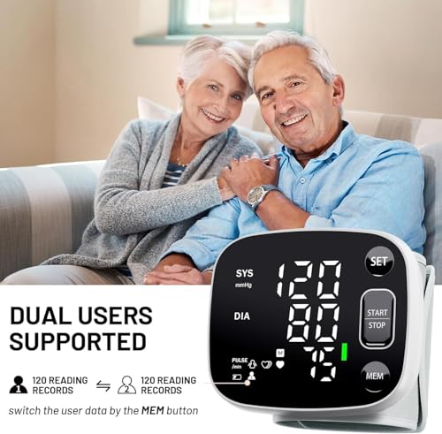 Oklar Wrist Blood Pressure Monitor, FDA Cleared Rechargeable BP - Product Imagery