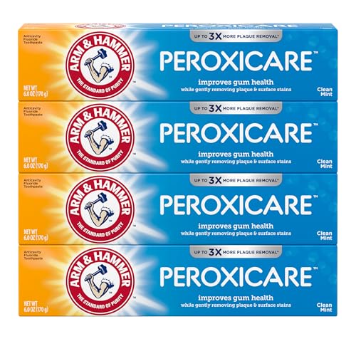 ARM & Hammer Peroxicare Toothpaste, Clean Mint, 6.0 oz, 4-Pack - Product Imagery