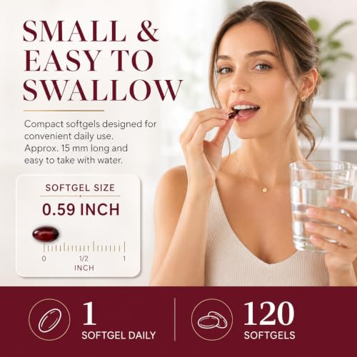 Astaxanthin 12mg Supplement 120 Softgels, Premium Natural - Product Imagery