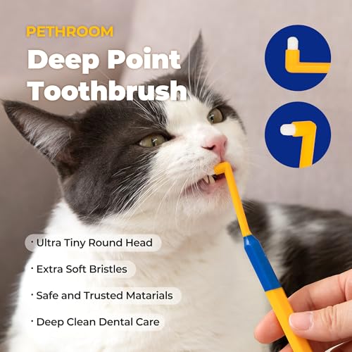 PETHROOM Pet Toothbrush for Cats & Dogs, 4mm Precision Head - Product Imagery