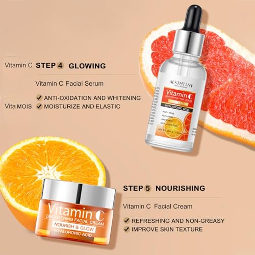 Vitamin C Skin Care Set For Women , 5-In-1 Moisturizing - Product Imagery