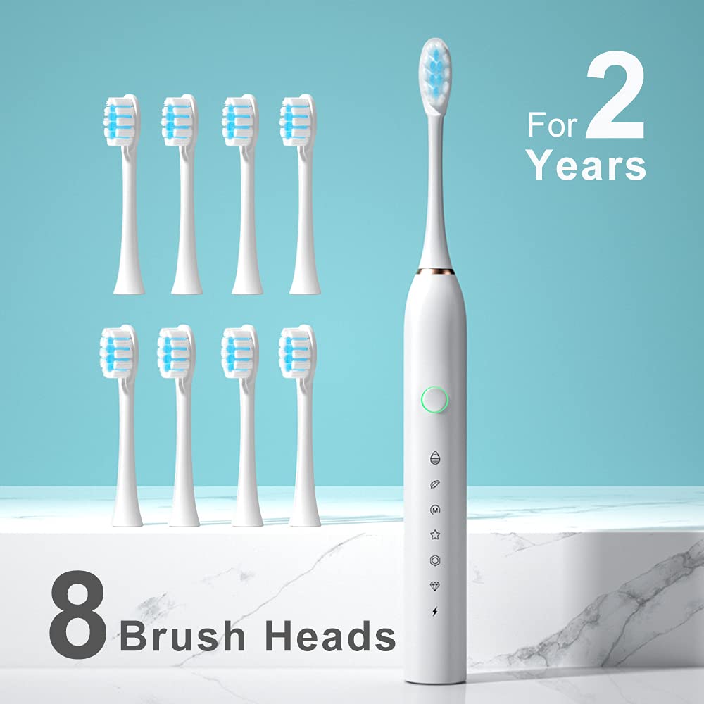 SUNPRO 2 Pack Sonic Electric Toothbrush Rechargeable Brush 6 - SUNPRO Official Imagery - 7
