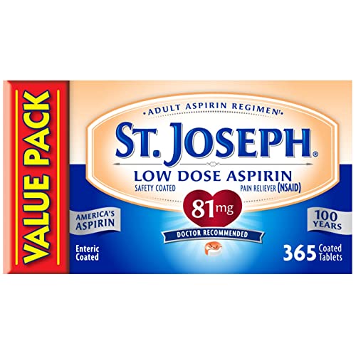 St. Joseph Aspirin Pain Reliever (NSAID) 81mg, Enteric Safety - Product Imagery