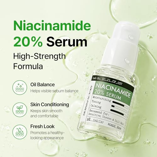DERMA FACTORY Niacinamide 20% Face Serum for Oily Skin, Pore Care - Product Imagery