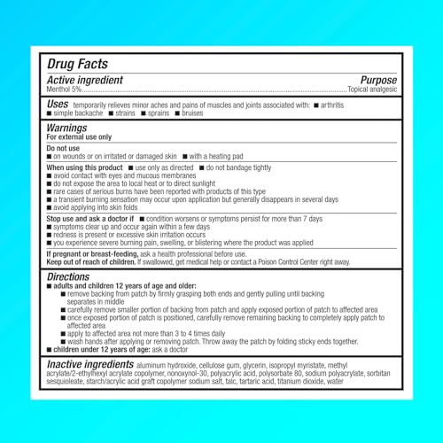 Icy Hot Original Pain Relief Patch, XL Size Comfortable Fabric - Product Imagery
