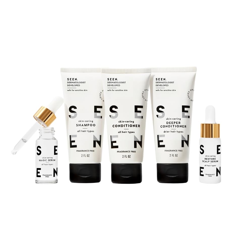 SEEN Discovery Kit - Fragrance Free - Non-Comedogenic Hair Set- Dermatologist-Developed - Safe for Sensitive, Eczema & A