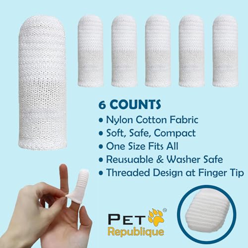 Pet Republique Soft Fabric Finger Toothbrush Kit for Dogs and - Product Imagery