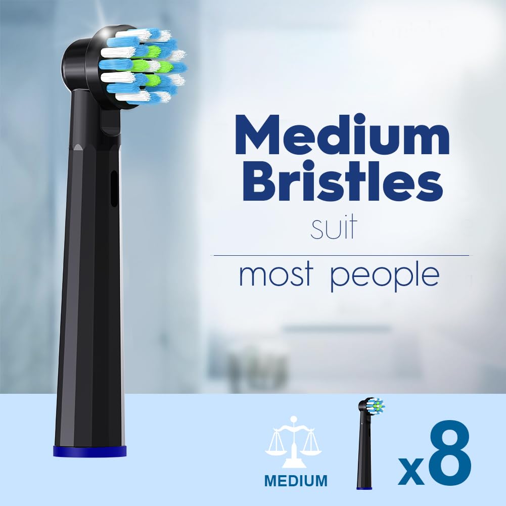 MOFELE replacement toothbrush heads for Oral-B Pro 1000, 8-pack, compatible electric toothbrush heads with soft bristles.