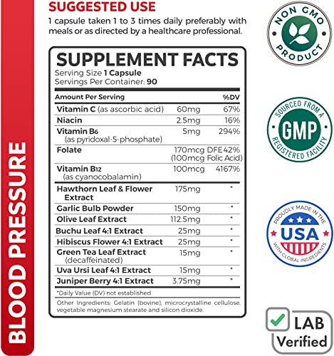 Blood Pressure Support Supplement (NON-GMO) Premium Natural - Product Imagery