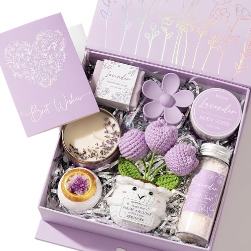 MAYICIVO Spa Gifts Baskets for Women, Bath Sets Christmas Birthday Gifts for Women – Lavender