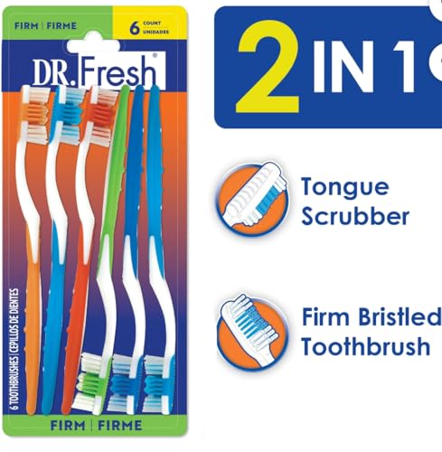 Dr. Fresh 6 Pack Firm Toothbrushes - Product Imagery
