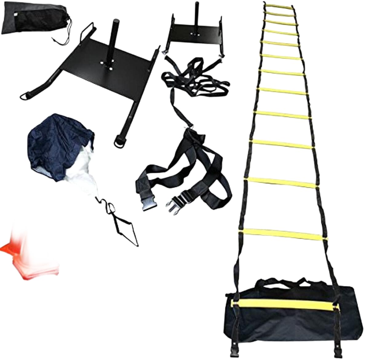 Bluedot Trading Power Running Training Speed Weight Sled, Ladder, Agility Cone Set for Athletic Exercise and Speed Impro