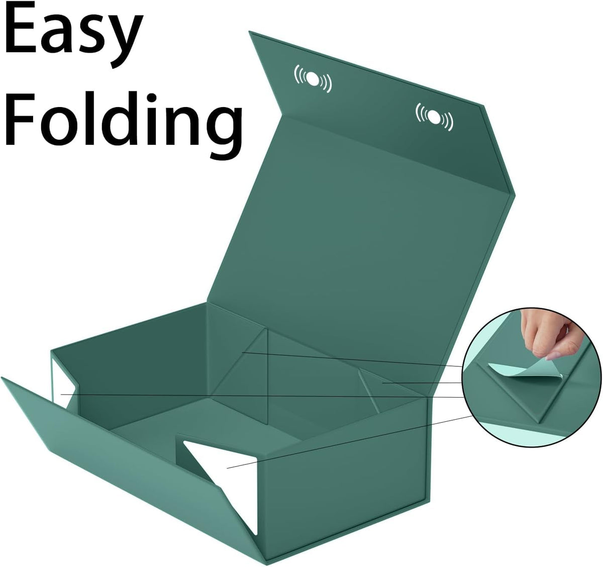 RYDDOY 5 Pack Green Gift Box 13 8x9 5x4 3 Large Gift Boxes - RYDDOY Official Imagery - 6