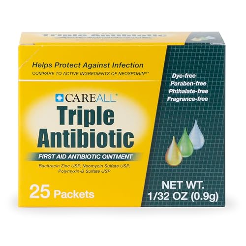 CareAll Triple Antibiotic Ointment (25 Pack), 0.9gr Foil Packet. - Product Imagery