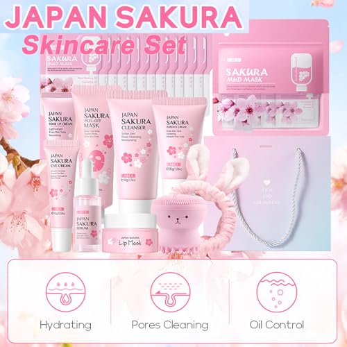Skin Care Set Sakura Women Beauty Gift Sets Korean Skin Care - Product Imagery