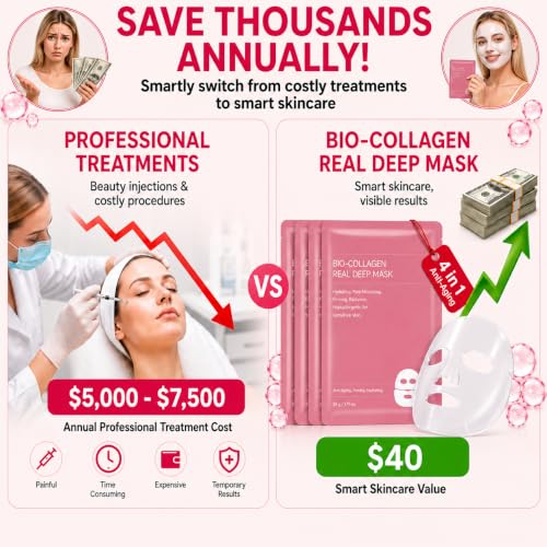 Premium 4-Pack bio-collagen real deep mask Hydrogel, beauty - Product Imagery
