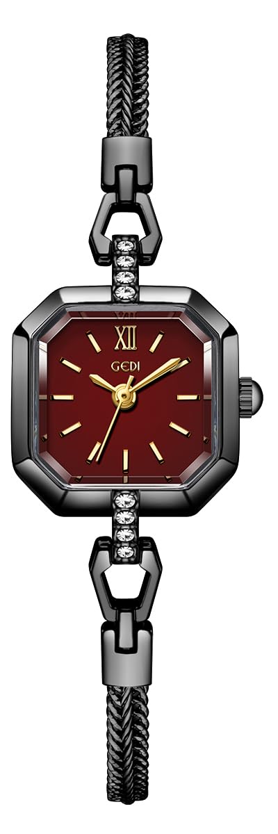 FANMIS Vintage Alloy Square Bracelet Watch Diamond Small Gold Watch Modern Minimalist Design Waterproof Luxury Dress Bra