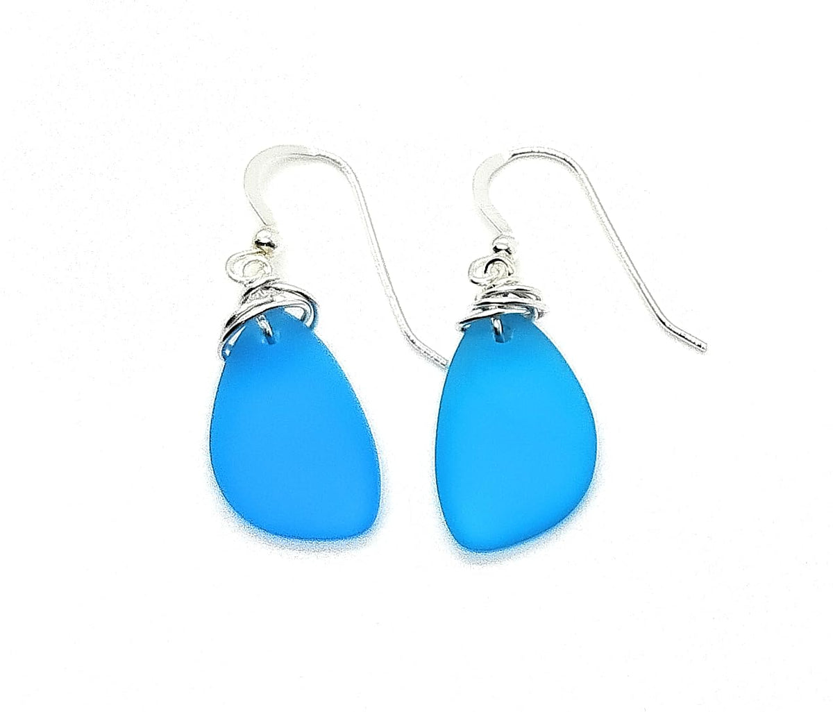 Aimee Tresor Popular Recycled Sea Glass Earrings on Sterling Silver Hooks – product photo (Drop &amp; Dangle)