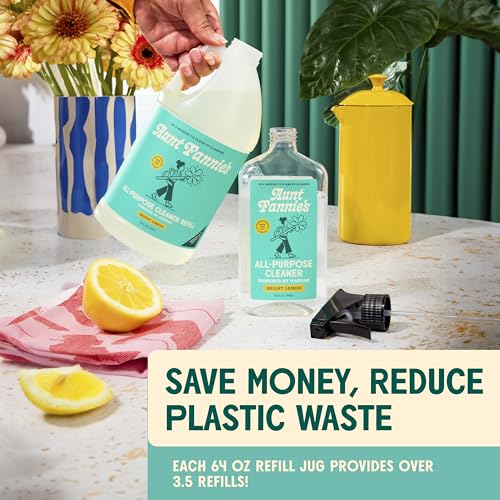 Aunt Fannie's All Purpose Vinegar Cleaner Spray, Lemon, Refill - Product Imagery