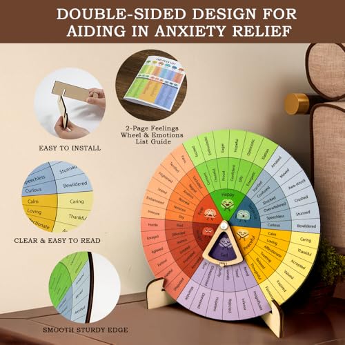 Feelings Wheel Therapy Office Desk Decor - Large Mental Health - Product Imagery