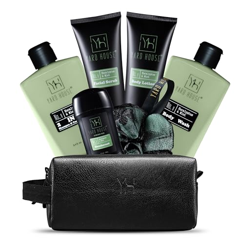 Yard House Mens Luxury Bath and Body Gift Set For Him - Skin Care Kit in Eucalyptus and Mint - Fathers Day Birthday Chri