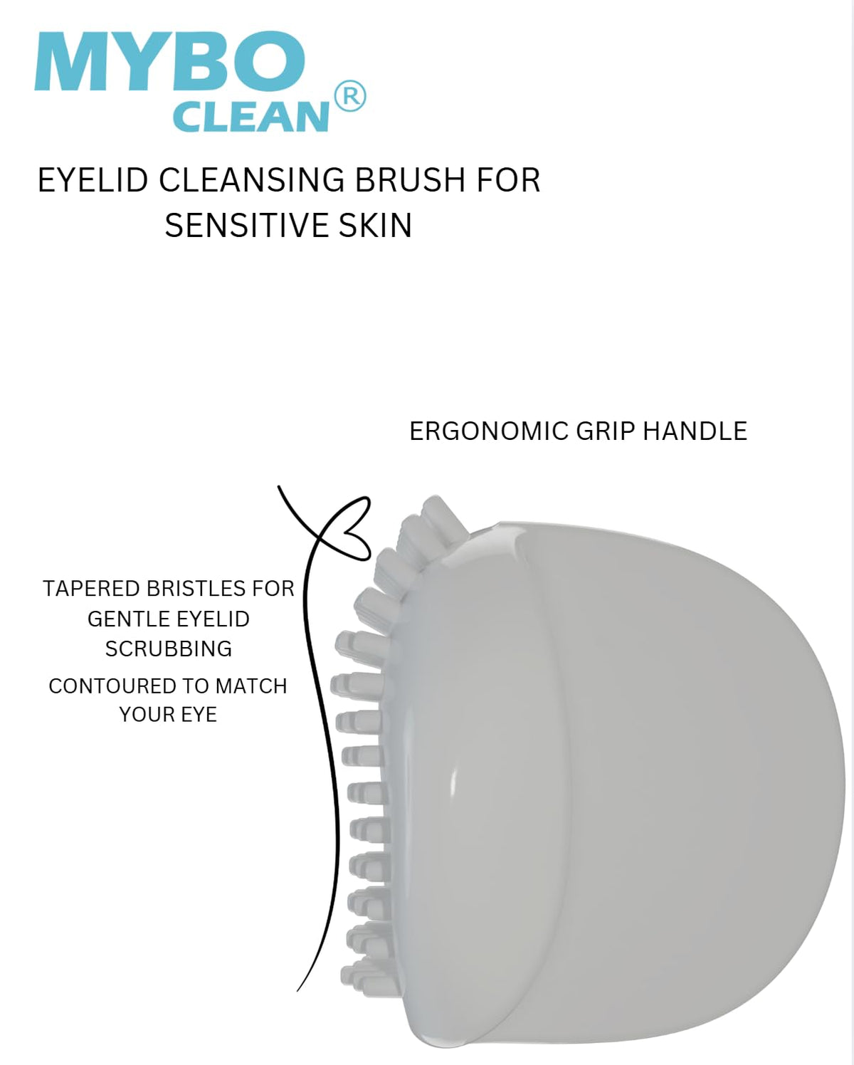 Myboclean Mybo Clean Eyelid Cleansing Brush for Sensitive Skin (1 Pc) + Hydrating Lids and Lash Cleansing Gel (1Pc) + Tr
