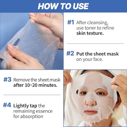 NEXTBEAU Solution Sheet Mask Variety Pack, 10 Count (5 Types x 2 - Product Imagery