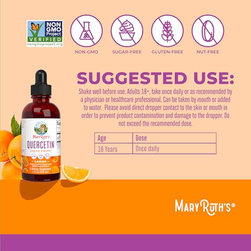 MaryRuth's Quercetin Liquid Drops, Sugar Free, 4 Fl Oz, - Product Imagery