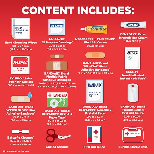 BAND-AID Brand All-Purpose Portable Compact First Aid Kit, 160 - Product Imagery