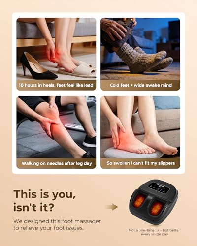 EaseZen Shiatsu Foot Massager Machine with Heat & Remote, 2026 - Product Imagery