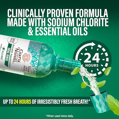 GuruNanda Oral Rinse Fresh Breath Mouthwash, ADA-Accepted - Product Imagery