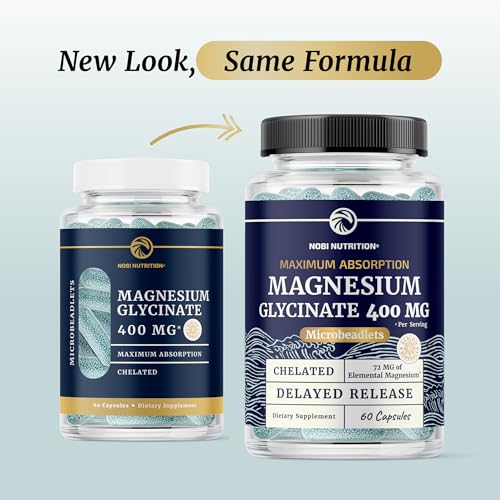 Magnesium Glycinate 400mg, High-Absorption Magnesium for Sleep & - Product Imagery