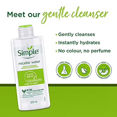 Simple Kind To Skin Micellar Cleansing Water 200Ml - Product Imagery