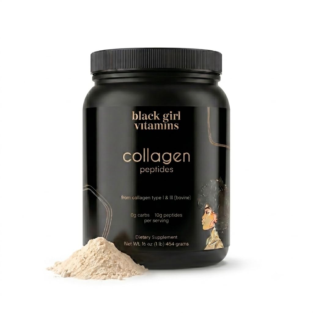 Black Girl Vitamins | Collagen Peptides Powder - Collagen for Skin, Hair & Nails - Unflavored Hydrolyzed Collagen Powder, Dairy-Free, Gluten-Free Collagen for Women and Men - 16oz