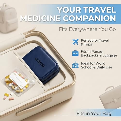 Waterproof Pill Pouch Set, 14 Color-Coded Reusable Zipper Pill - Product Imagery