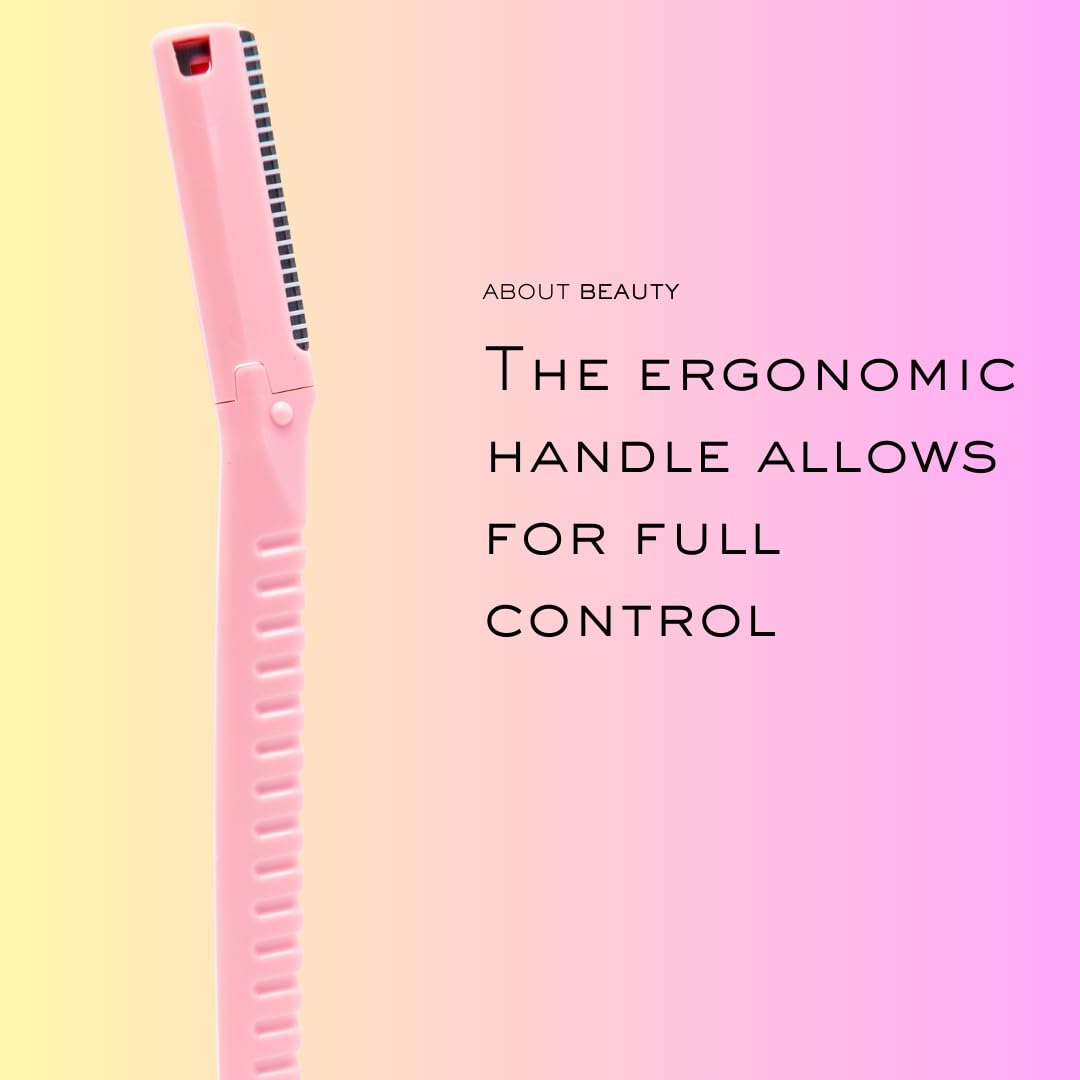 About Beauty Face N Brow 3 manual grooming razors for hair removal, featuring sleek design and precision blades.