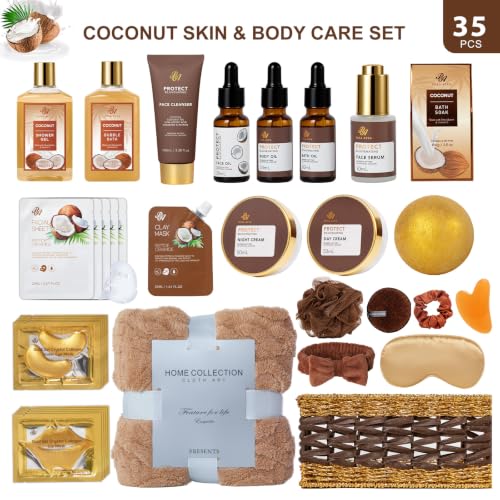 Gifts for Women & Men, 35 Pcs Coconut & Vanilla Self Care Spa - Product Imagery