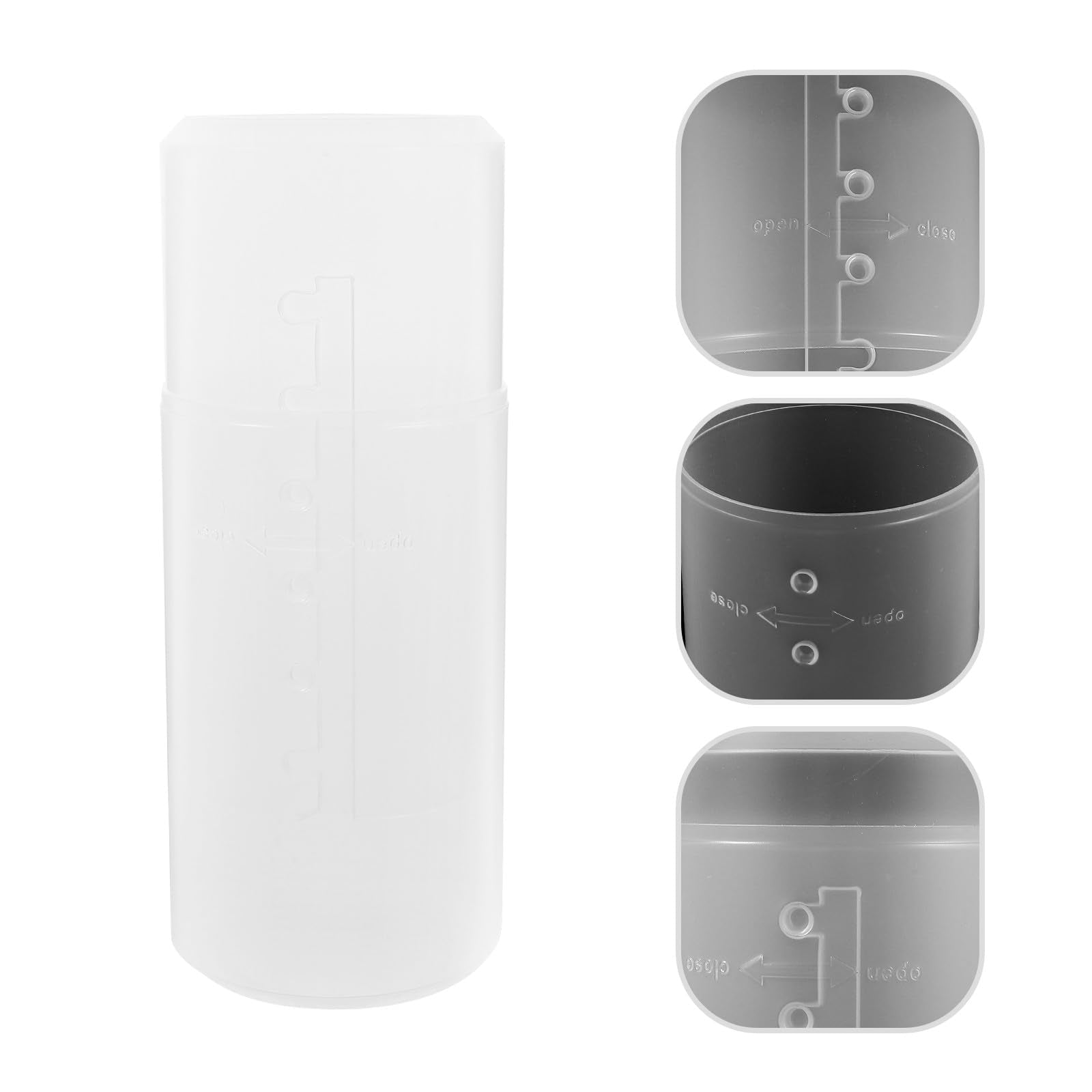 FOYTOKI Makeup Brush Holder with Lid 3pcs Retractable Brush Organizer Cups Plastic Travel Makeup Tools Case for Women Vanity Table Storage