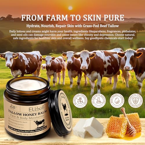 ELBBUB Whipped Tallow Cream for Face & Body - 100% Grass-Fed - Product Imagery