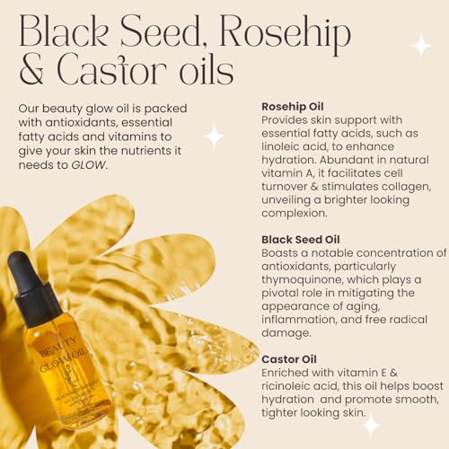 Black Seed Oil, Rosehip Oil, Castor Oil Organic Cold Pressed for - Product Imagery