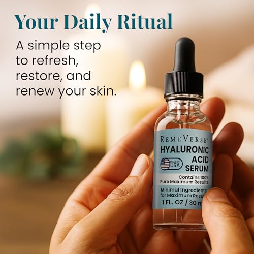 RemeVerse Hyaluronic Acid Serum - 100% Pure Formulation for - Product Imagery