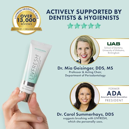 LIVFRESH Toothpaste Gel, Clinically Proven to Remove Plaque 250% - Product Imagery