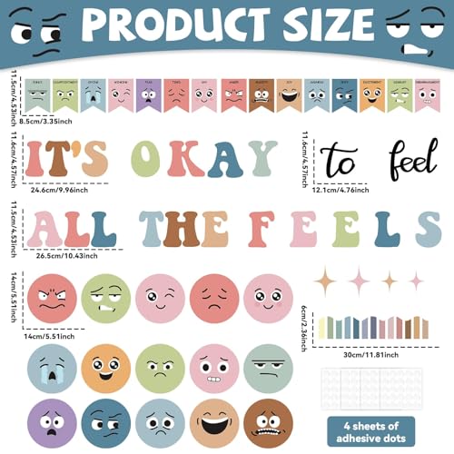 Boho Feeling Bulletin Board Set Mental Health Classroom - Product Imagery