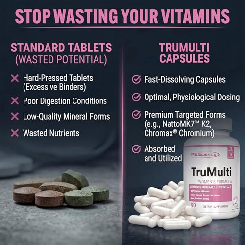 PEScience TruMulti Multivitamin for Women, 30 Day Supply - Product Imagery