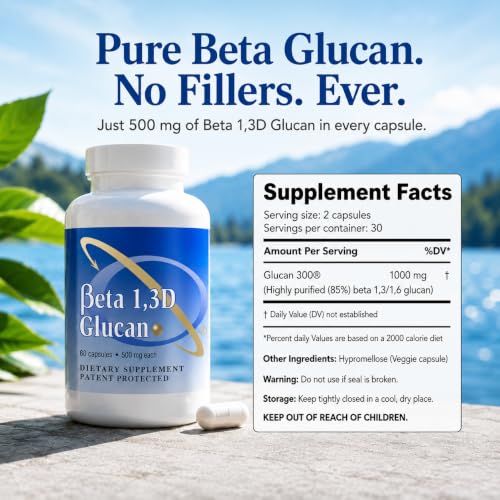 Transfer Point Beta 1,3D Glucan 500 mg, 60 Capsules - Product Imagery