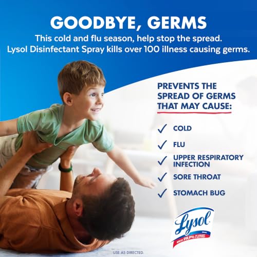 Lysol Disinfectant Spray, Sanitizer, Crisp Linen, 12.5 oz, 2 Pack - Product Imagery