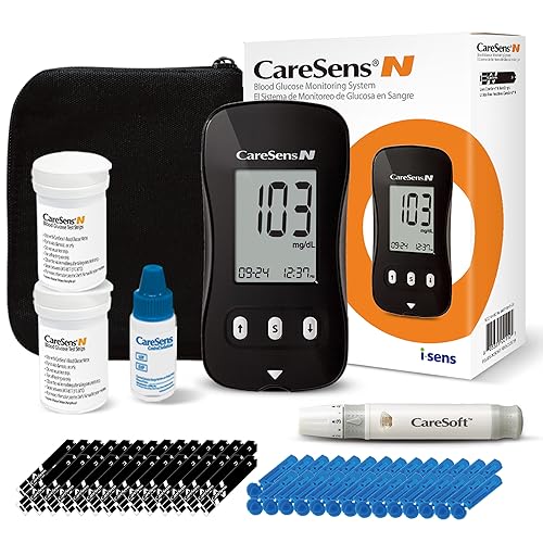 CareSens N Blood Glucose Monitor Kit with 100 Blood Sugar Test - Product Imagery