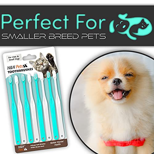 H&H Pets Toothbrush for Small Dogs & Cats - Soft and Extra Small - Product Imagery