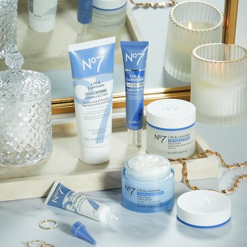 No7 Lift & Luminate Cleansing & Exfoliating Face Wash, 3.3 Fl Oz - Product Imagery